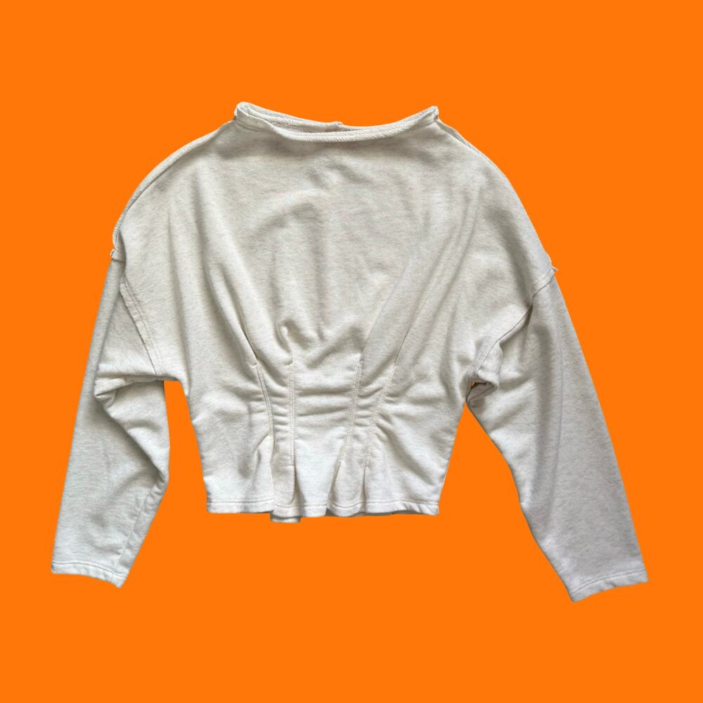 Anthropologie Pilcro Crop Corset French Terry Sweatshirt Small Petite